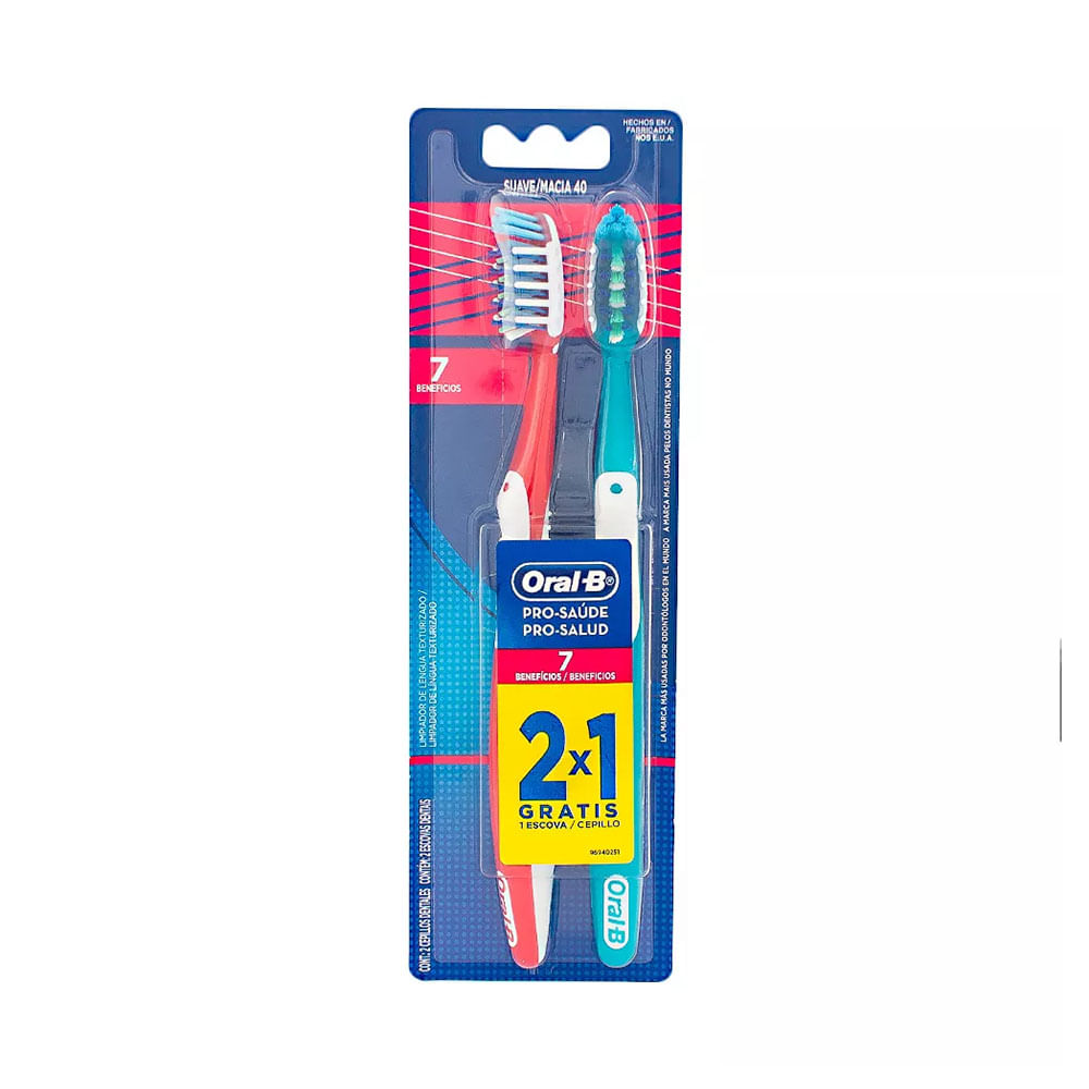 Leve 2 Pague 1 Escova Dental Oral-B Pro-Saúde 7 Benefícios 40