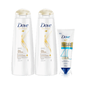 Kit 2 Shampoo Dove Óleo Nutrição 200ml Grátis Super Condicionador 1 Minuto Fator de Nutrição 40 170ml