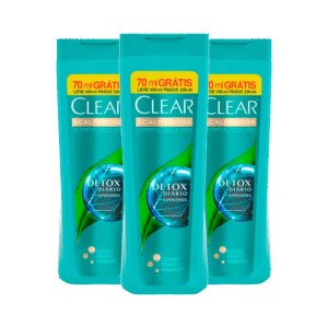 Kit 3 Shampoo Clear Anticaspa Detox 400ml Grátis 70ml