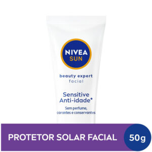 NIVEA SUN Protetor Solar Facial Beauty Expert Sensitive FPS 60 50g