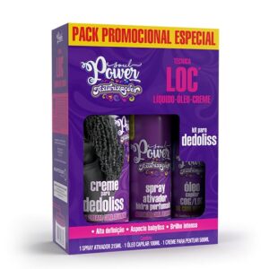 Kit Soul Power Creme para Dedoliss + Óleo Capilar + Spray Ativador Hidra Perfumado Técnica LOC