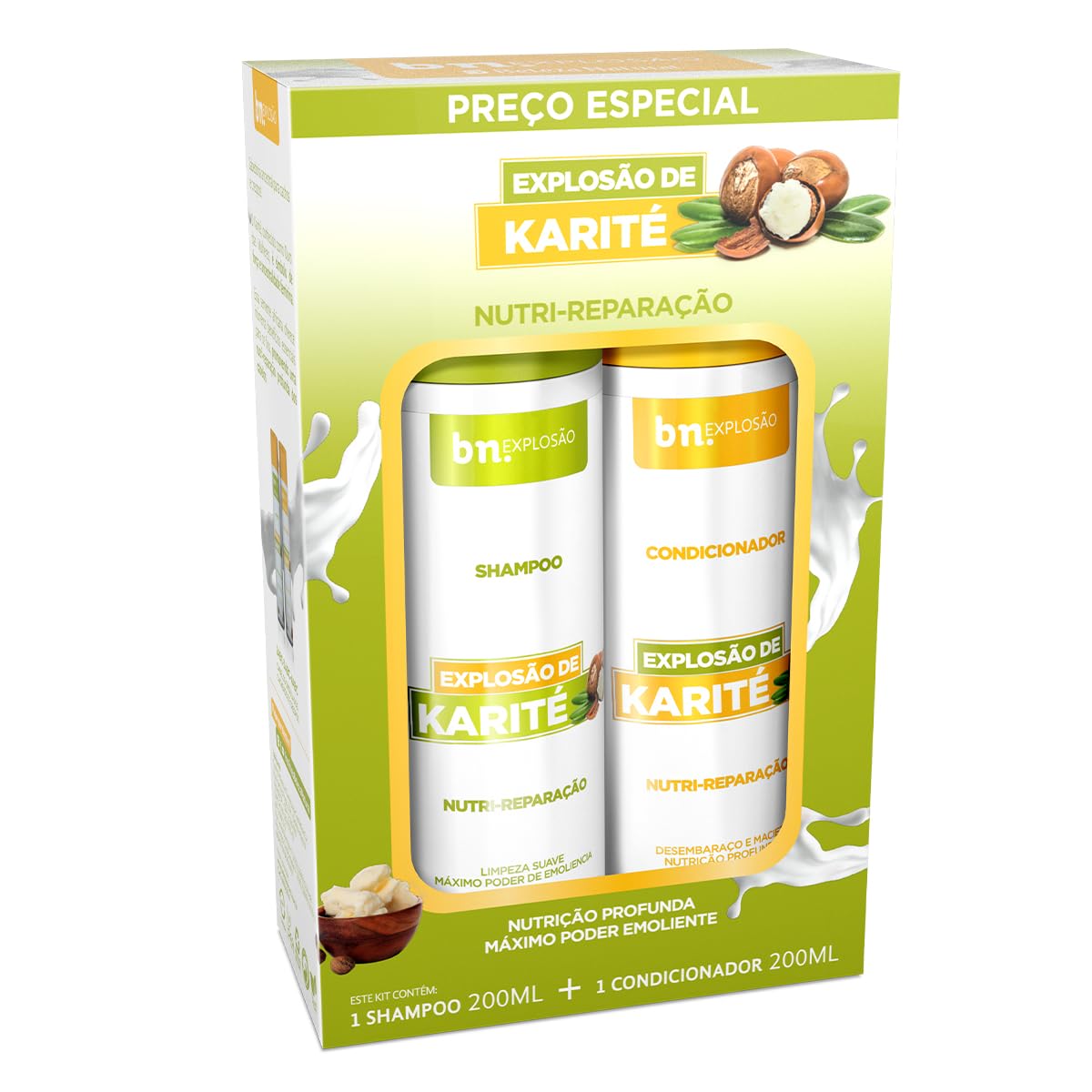 Kit Beleza Natural Shampoo 200ml + Condicionador 200ml Explosão de Karité Nutri-Reparação