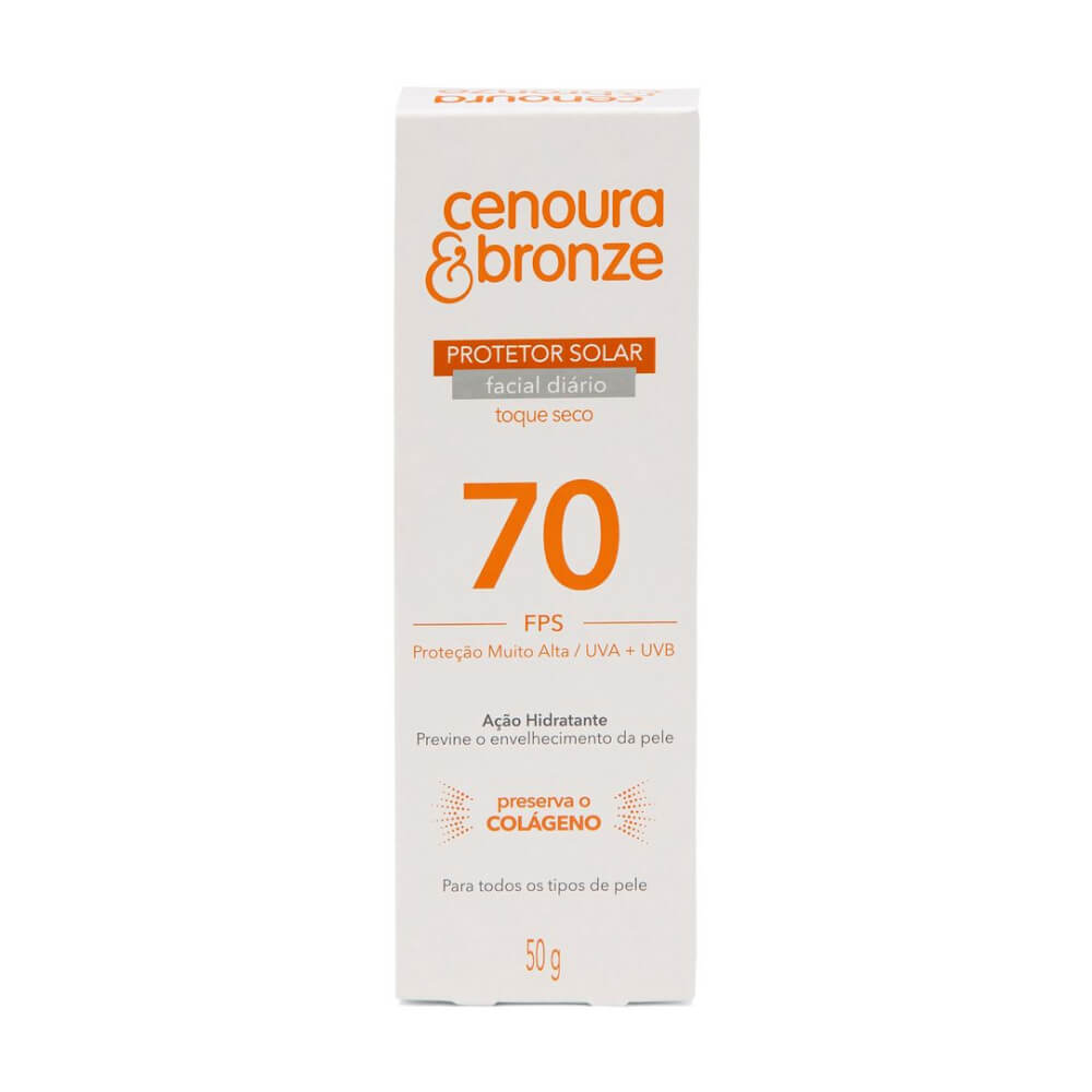 Protetor Solar Facial Cenoura e Bronze FPS 70 50g