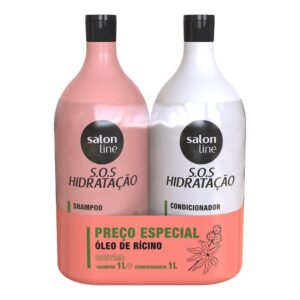 Kit Salon Line SOS Hidratação Turbinado Shampoo 1000ml + Condicionador 1000ml