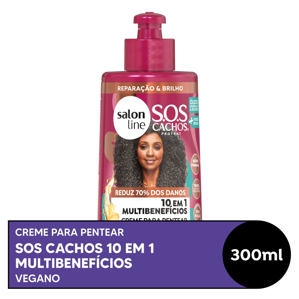 Creme para Pentear Salon Line SOS Cachos + Poderosos Cacheados e Crespos 300ml