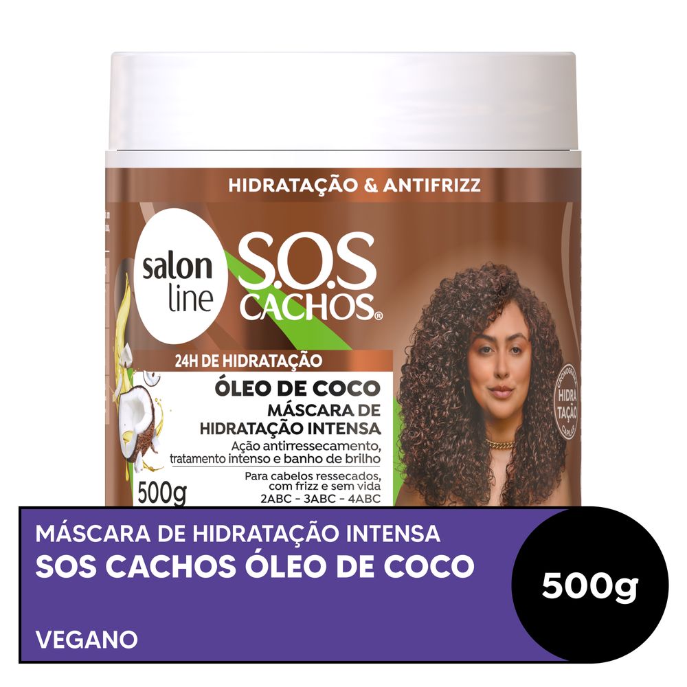 Máscara Capilar Salon Line hidratação SOS Cachos Coco Tratamento Profundo 500g