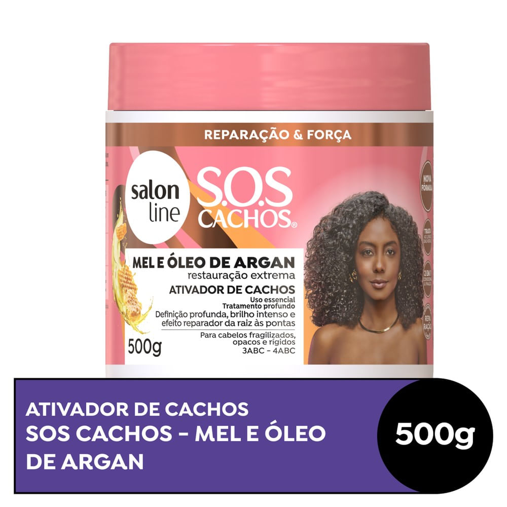 Ativador de Cachos Salon Line SOS Cachos Mel Cachos Intensos 500g
