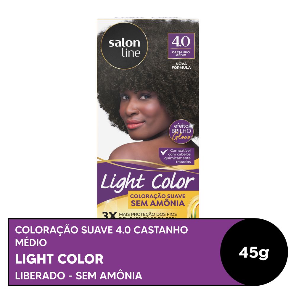 Coloração Salon Line Light Color Profissional 4.0 Castanho Médio