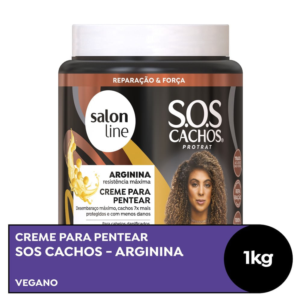 Creme Para Pentear Salon Line SOS Cachos Arginina 1000g