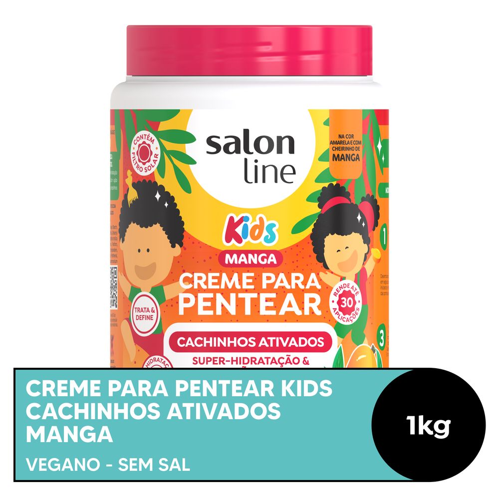 Creme para Pentear Kids Cachinhos Ativados Manga Salon Line 1kg