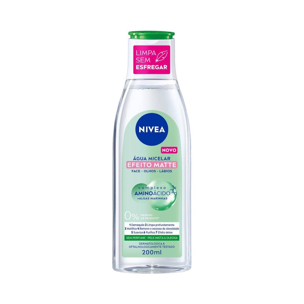 Água Micelar Nivea Solução de Limpeza 7 em 1 Efeito Matte 200ml
