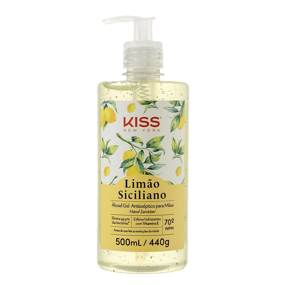 Álcool em Gel Kiss New York Antisséptico Limão Siciliano 500ml