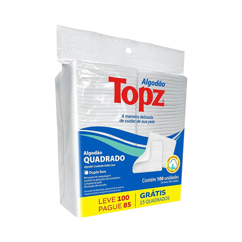 Algodão Topz Quadrado 100 Unidades