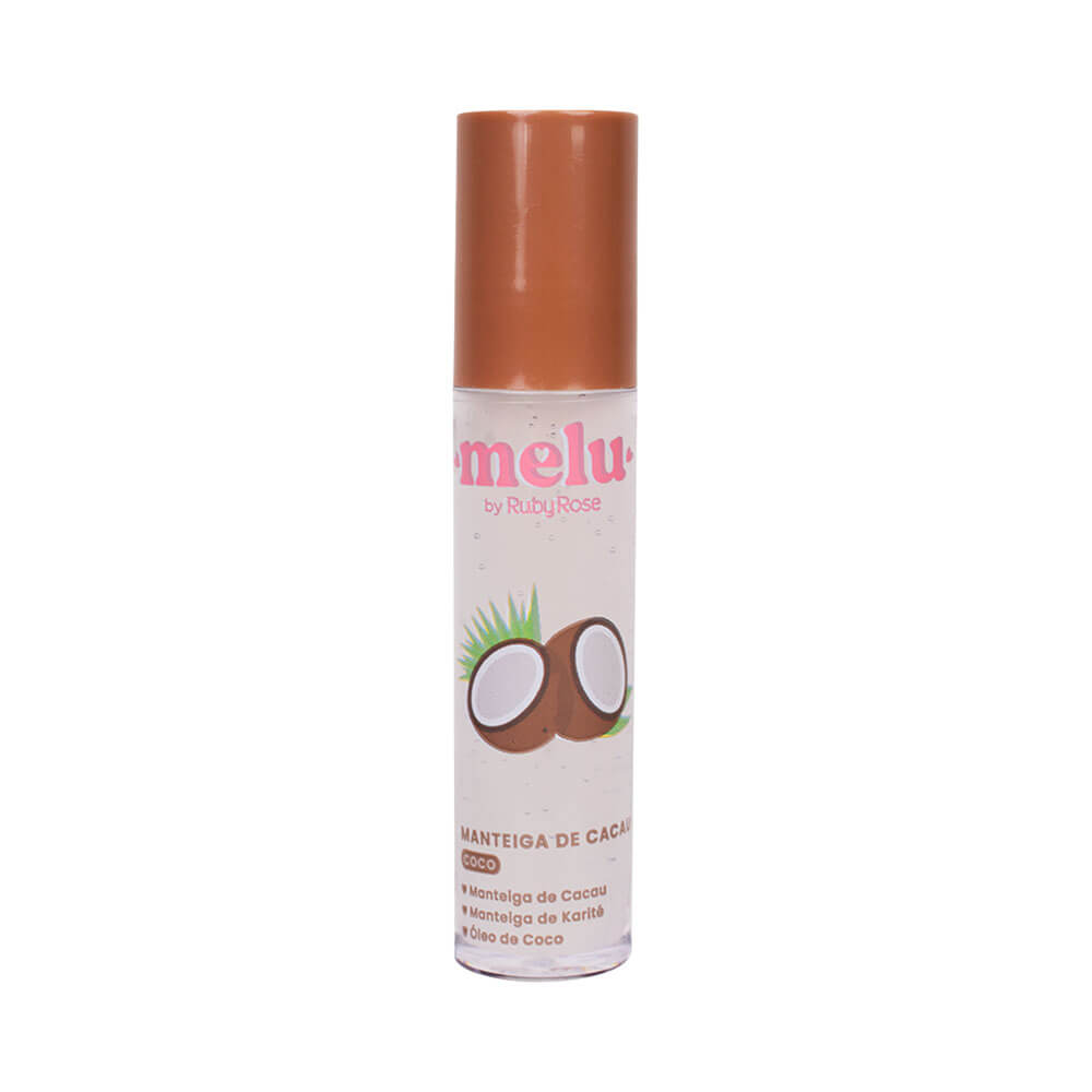 Brilho Labial Melu Roll-on Manteiga de Cacau e Coco