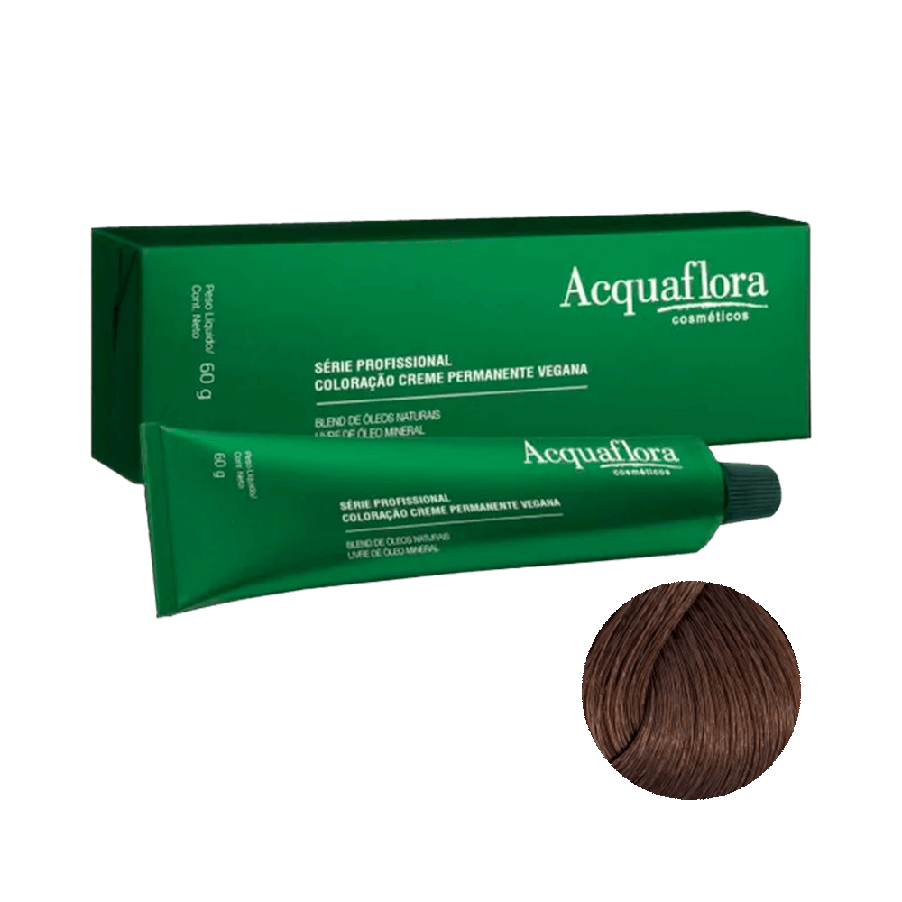 Coloração Acquaflora Creme Permanente Vegana 5.0 Castanho Claro 60g