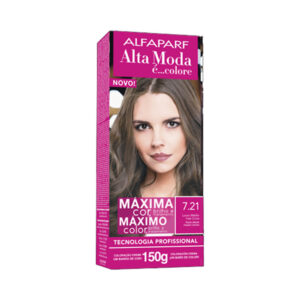 Coloração Alta Moda Colore 7.21 Louro Médio Irisé Cinza