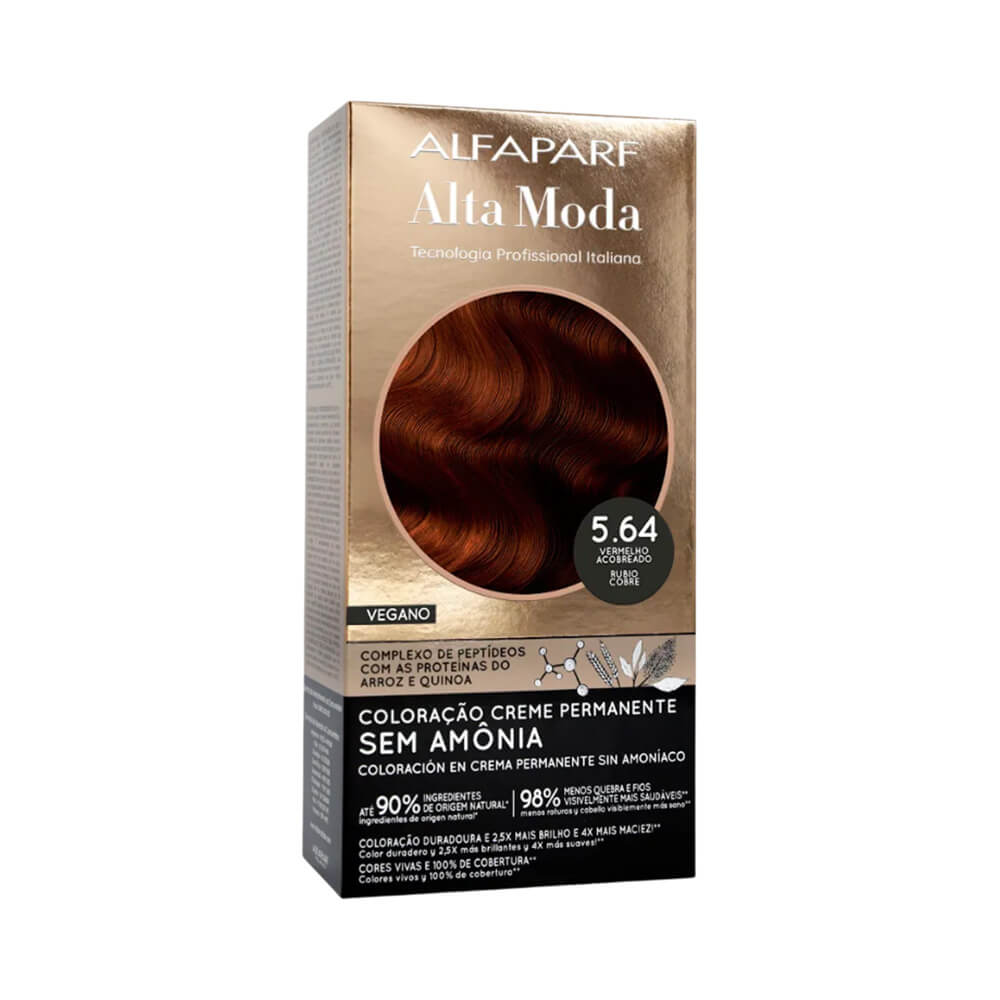 Coloração Alta Moda sem Amônia 5.64 Vermelho Acobreado