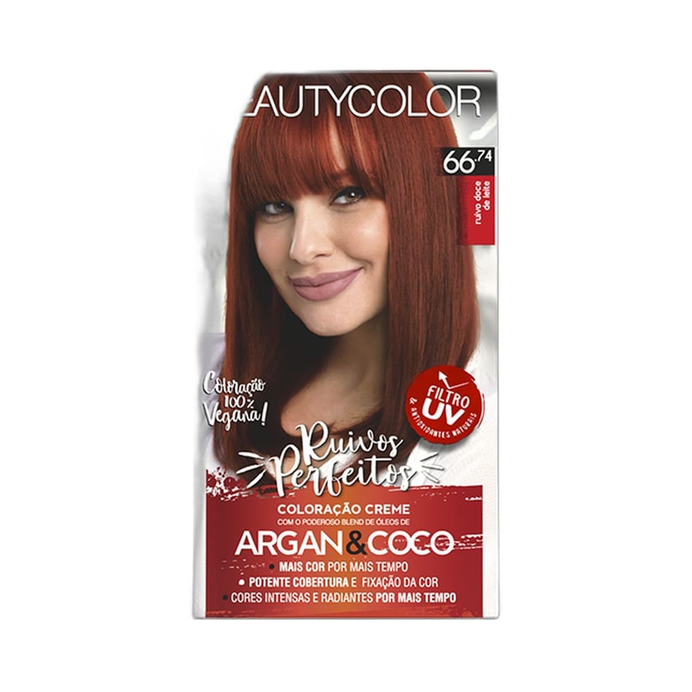 Coloração Beauty Color Ruivos Perfeitos 66.74 Ruivo Doce de Leite