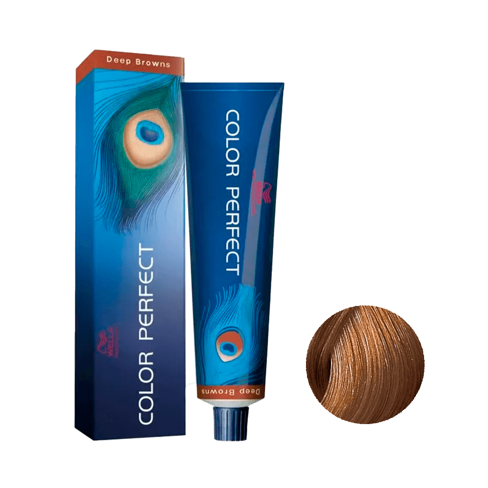 Coloração Color Perfect Deep Browns 7/73 Louro Médio Marrom Dourado 60g