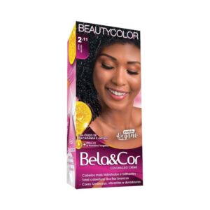 Coloração Creme Bela&Cor 2.11 Preto Azulado
