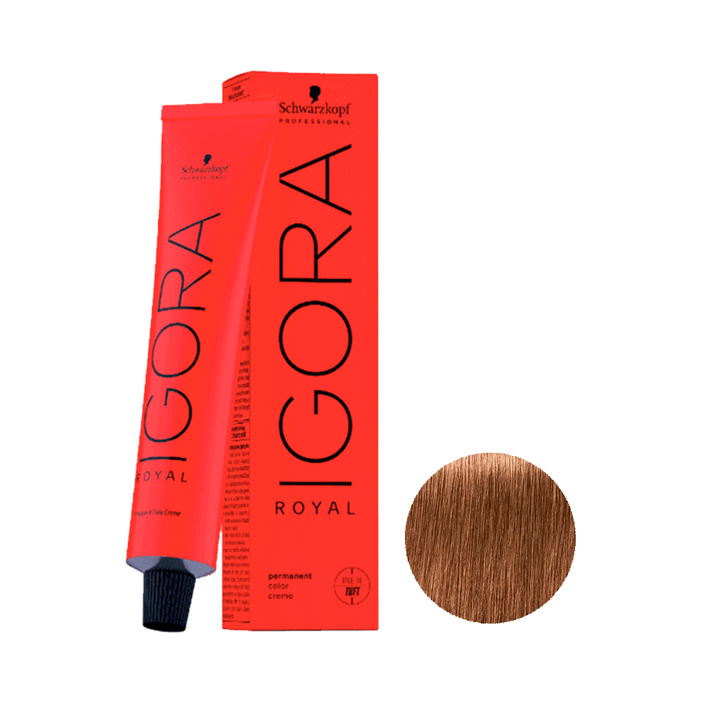 Coloração Igora Royal 7.65 Louro Médio Marrom Dourado 60g