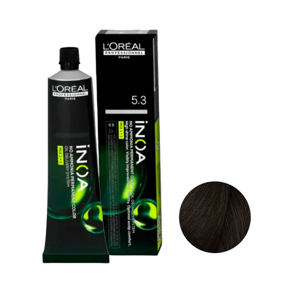 Coloração L'Oréal Professionnel Inoa 5.3 Castanho Claro Dourado Fundamental