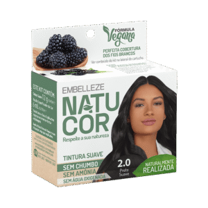 Coloração Natucor 2.0 Amora-Preta Preto Suave 12g