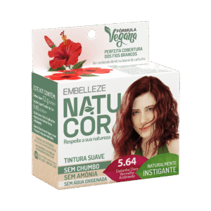 Coloração Natucor 5.64 Hibisco Castanho Claro Vermelho Acobreado 15g