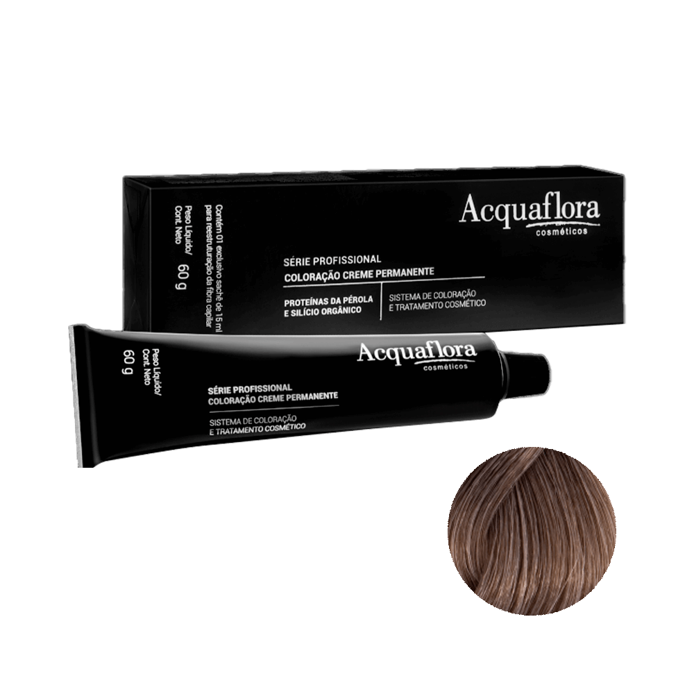Coloração Permanente Acquaflora 7.1 Louro Natural Acinzentado 60g