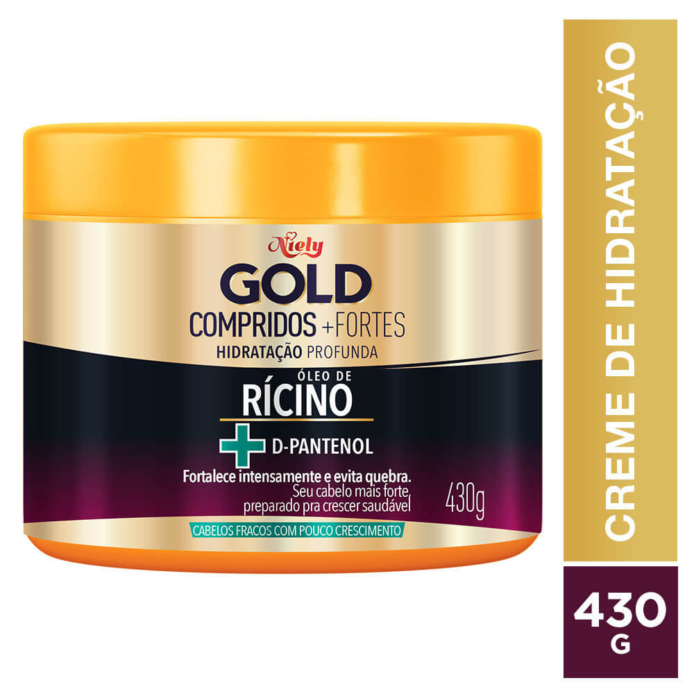 Máscara Niely Gold Hidratação Profunda Compridos + Fortes 430g
