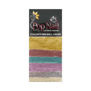 Conjunto Pop Nail Mini Ball Caviar com 6 unidades