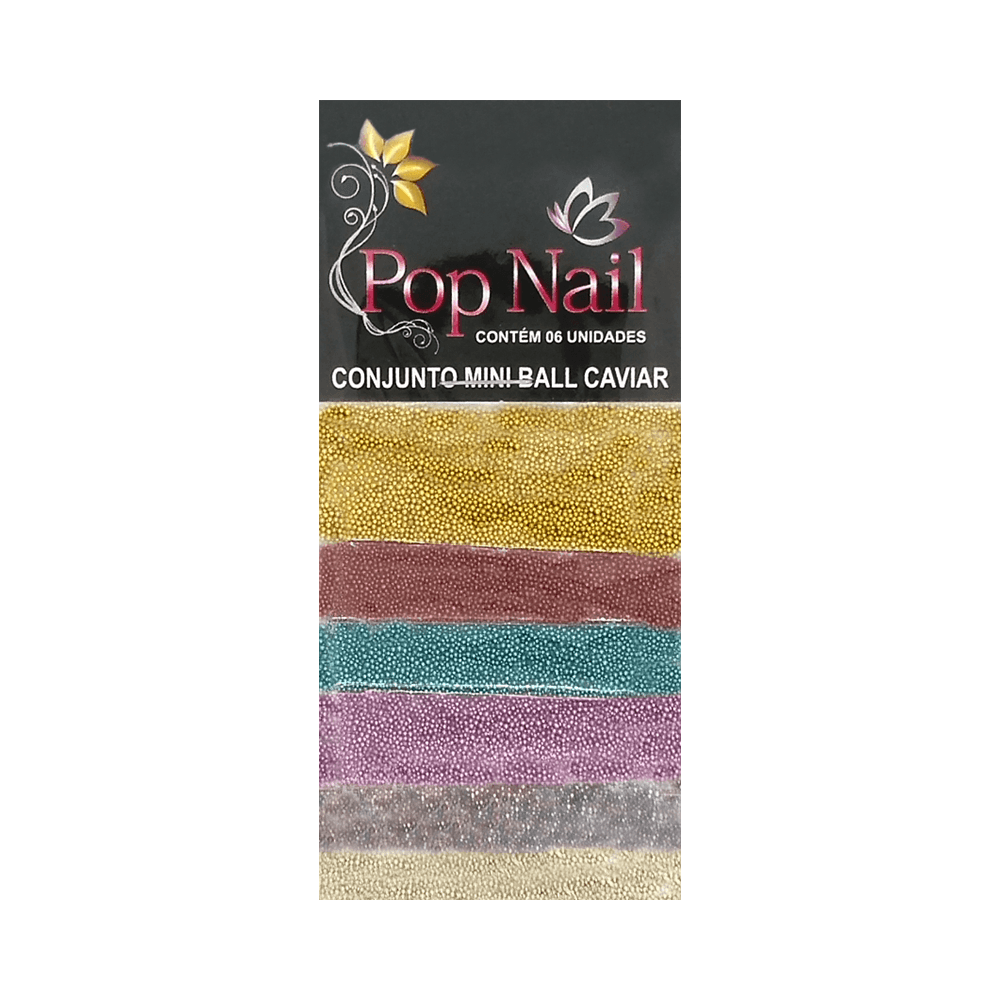 Conjunto Pop Nail Mini Ball Caviar com 6 unidades
