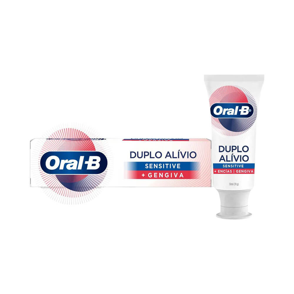 Creme Dental Oral B Duplo Alívio Sensitive + Gengiva 70g