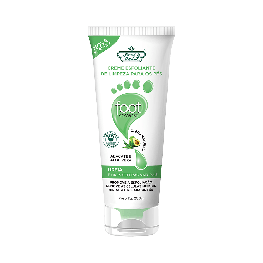 Creme Esfoliante Flores e Vegetais para Pés 200g