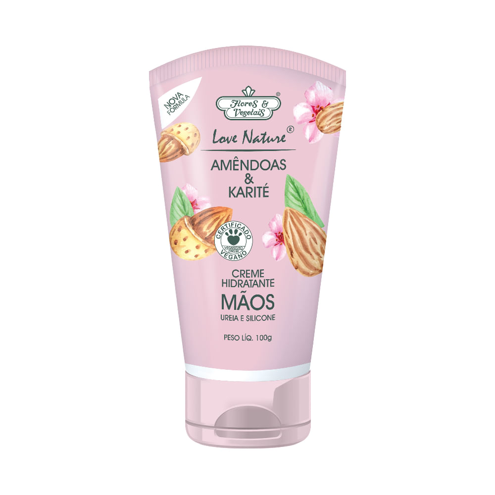 Creme Hidratante Flores e Vegetais Mãos Amêndoas & Karité 100g