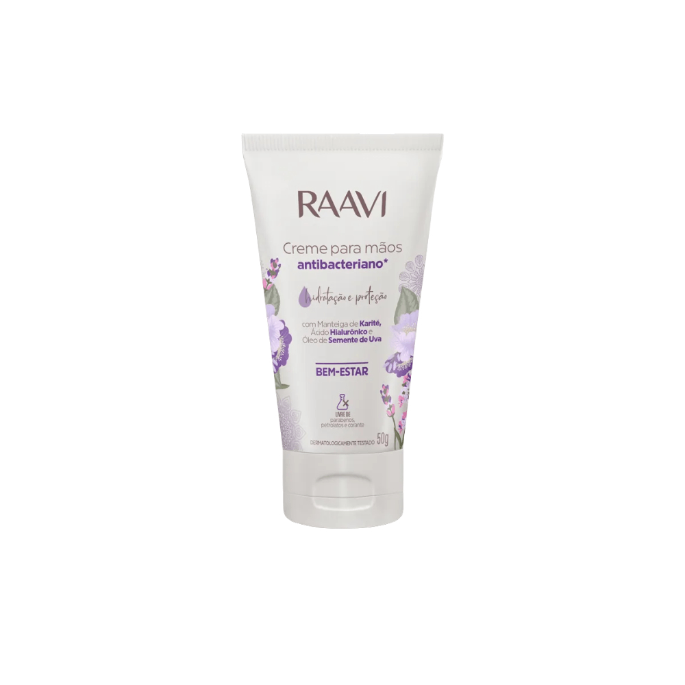 Creme para Mãos Raavi Antibacteriano Bem Estar 50g
