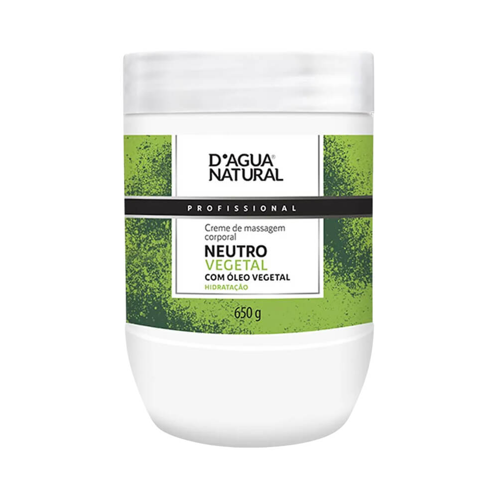 Creme para Massagem D'Agua Natural Neutro Vegetal 650g