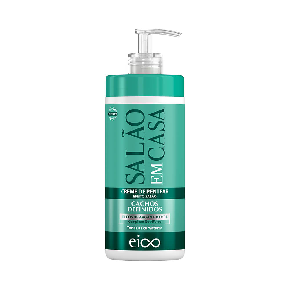 Creme para Pentear Eico Salão em Casa Cachos Definidos 600ml