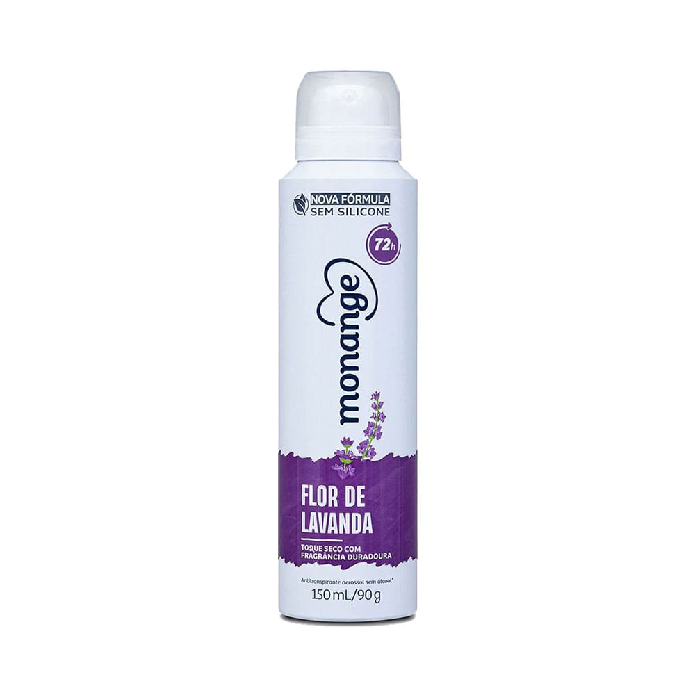 Desodorante Aerossol Antitranspirante Monange Feminino Flor de Lavanda 150ml