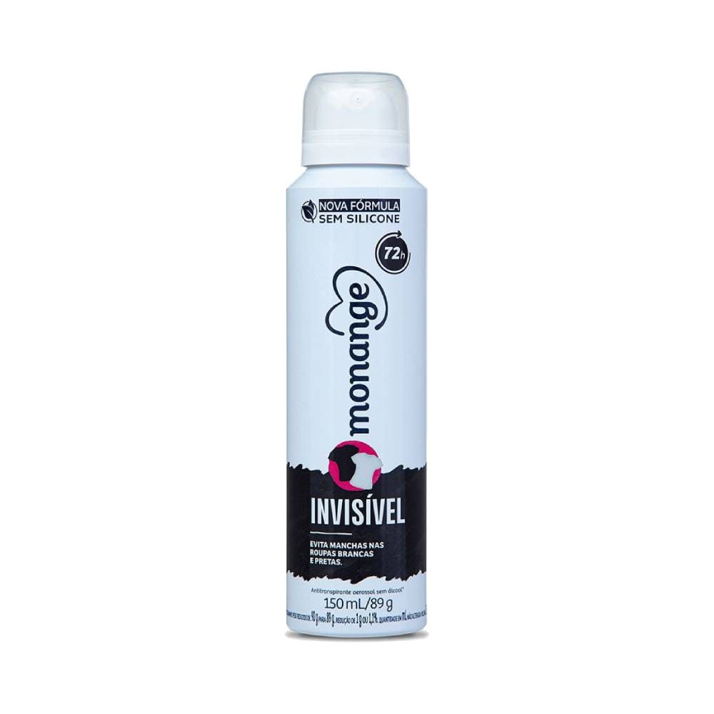 Desodorante Aerossol Antitranspirante Monange Feminino Invisível 150ml
