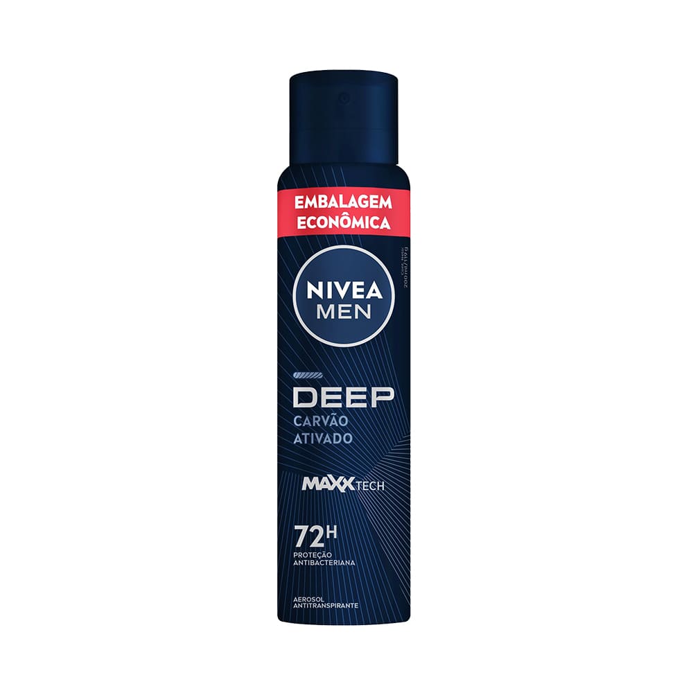 Desodorante Antitranspirante Nivea Men Aerossol Deep MaxxTech Carvão Ativado 200ml