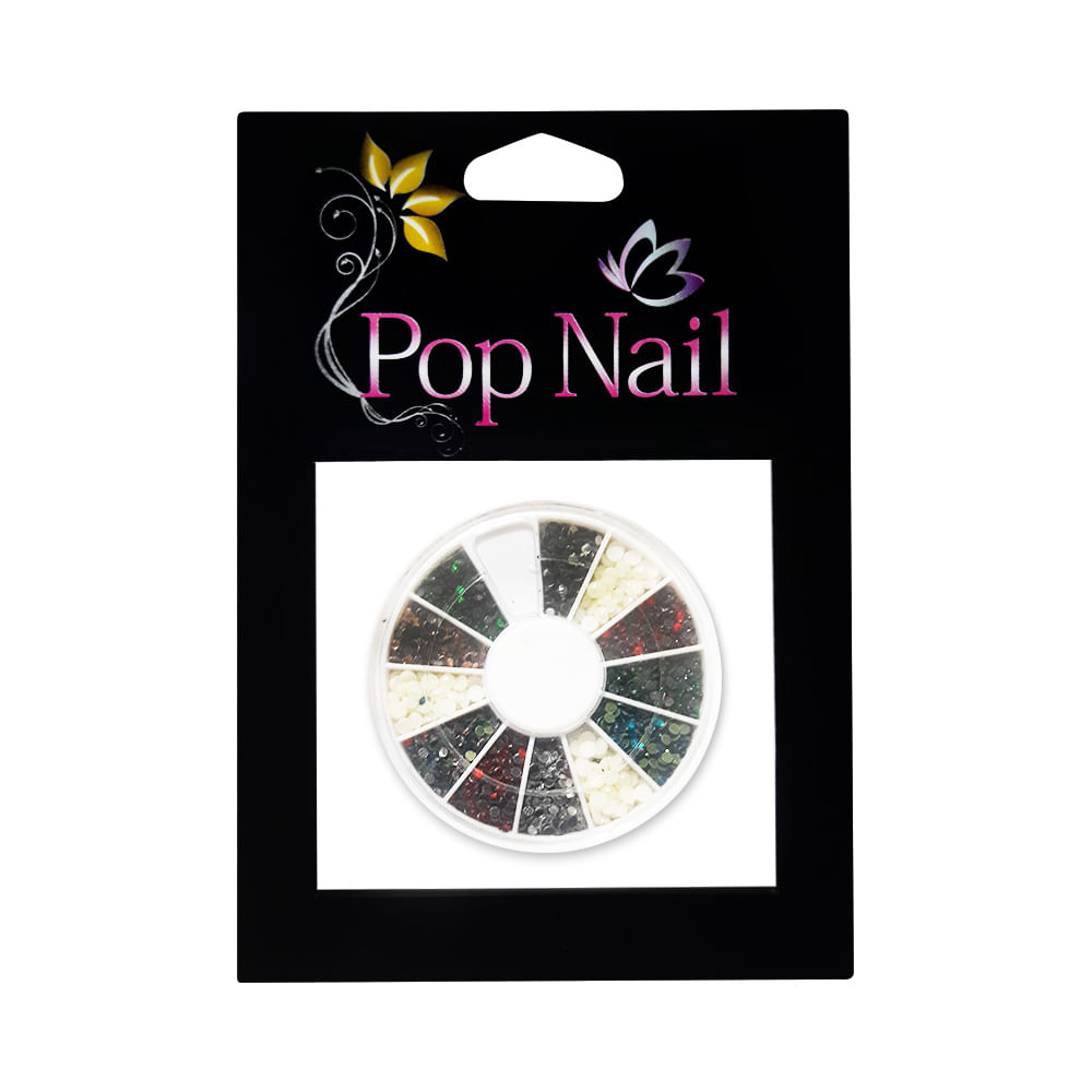 Disco de Strass e Adorno Pop Nail