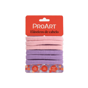 Elásticos de Cabelo ProArt 6 unidades Rosa e Lilás