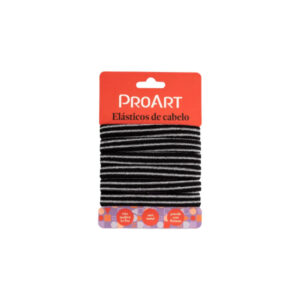 Elásticos de Cabelo ProArt 6 unidades Preto e Prata