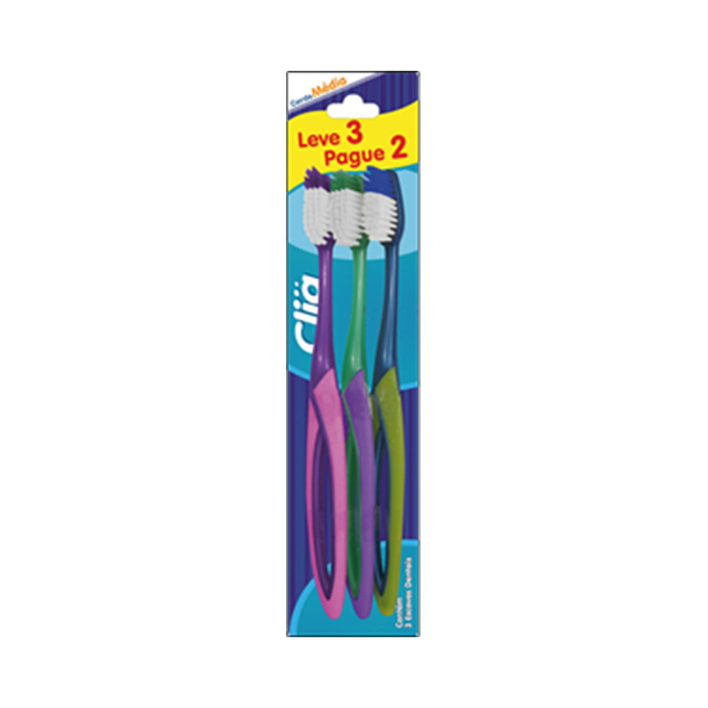 Escova Dental Clia Belliz Média Leve 3 Pague 2 2564
