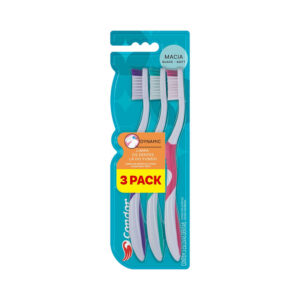 Escova Dental Condor Dynamic Cabeça G Macia 3 Unidades