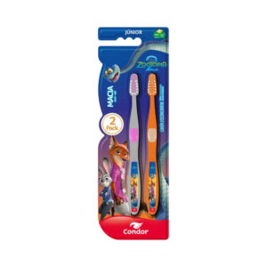 Escova Dental Condor Zootopia 2 Júnior Macia 2 Unidades