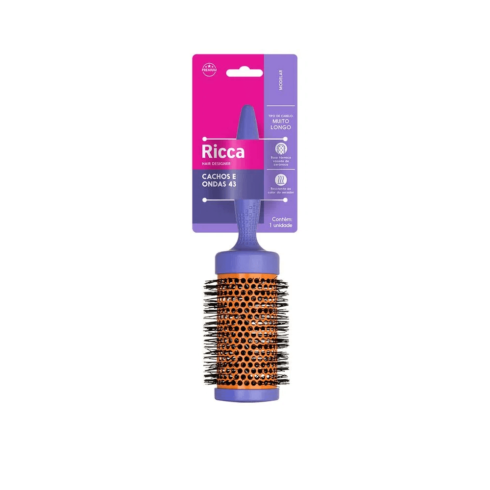 Escova Premium Cerâmica Para Cachos e Ondas 43