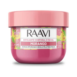 Esfoliante Corporal e Facial Raavi Morango 200g