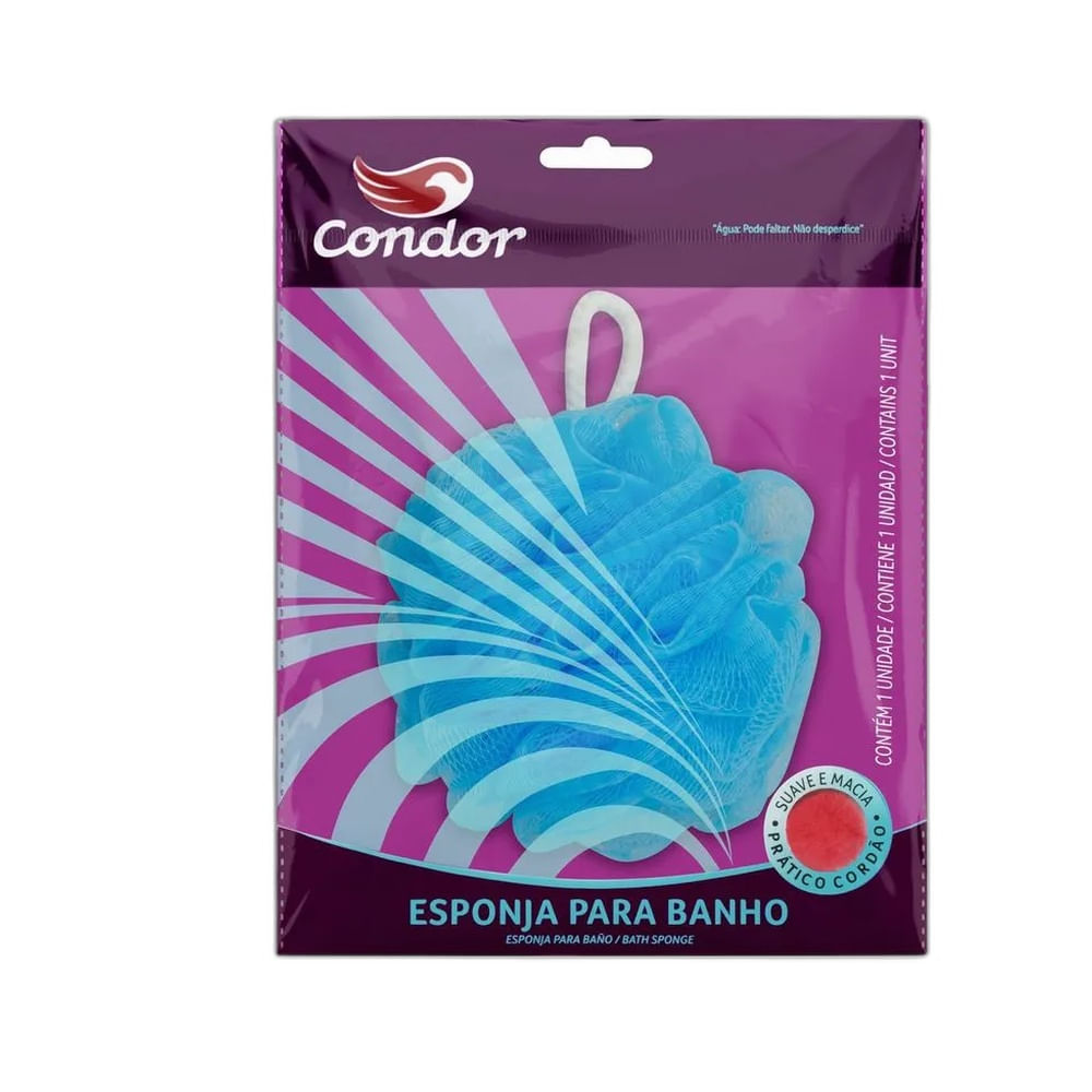 Esponja de Banho Condor Suave e Macia com Cordão